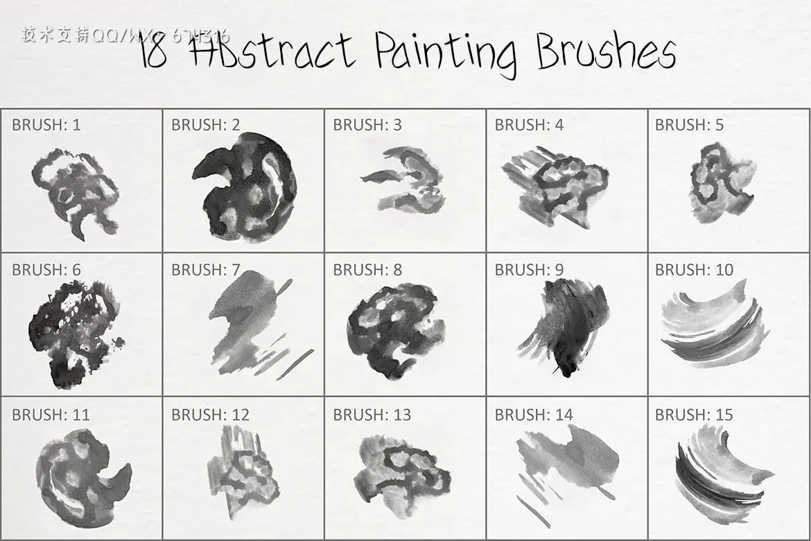 时尚高端专业的18 款抽象绘画 Photoshop 画笔笔刷集合插图2
