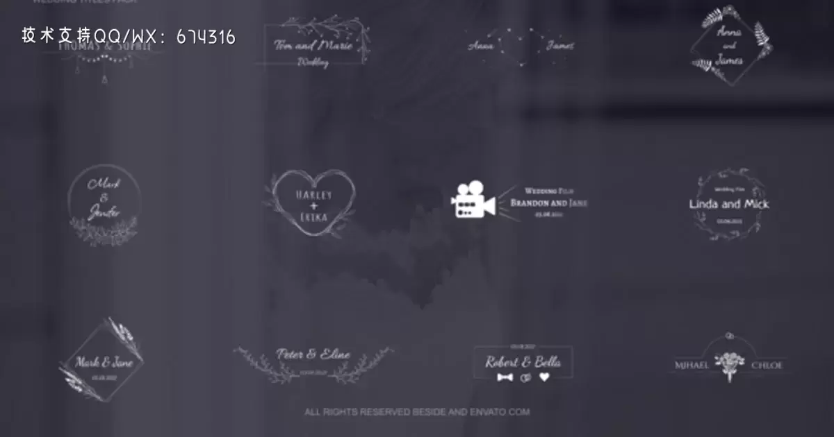 婚礼标题文字包装动画AE视频模版Wedding Titles Pack | AE插图