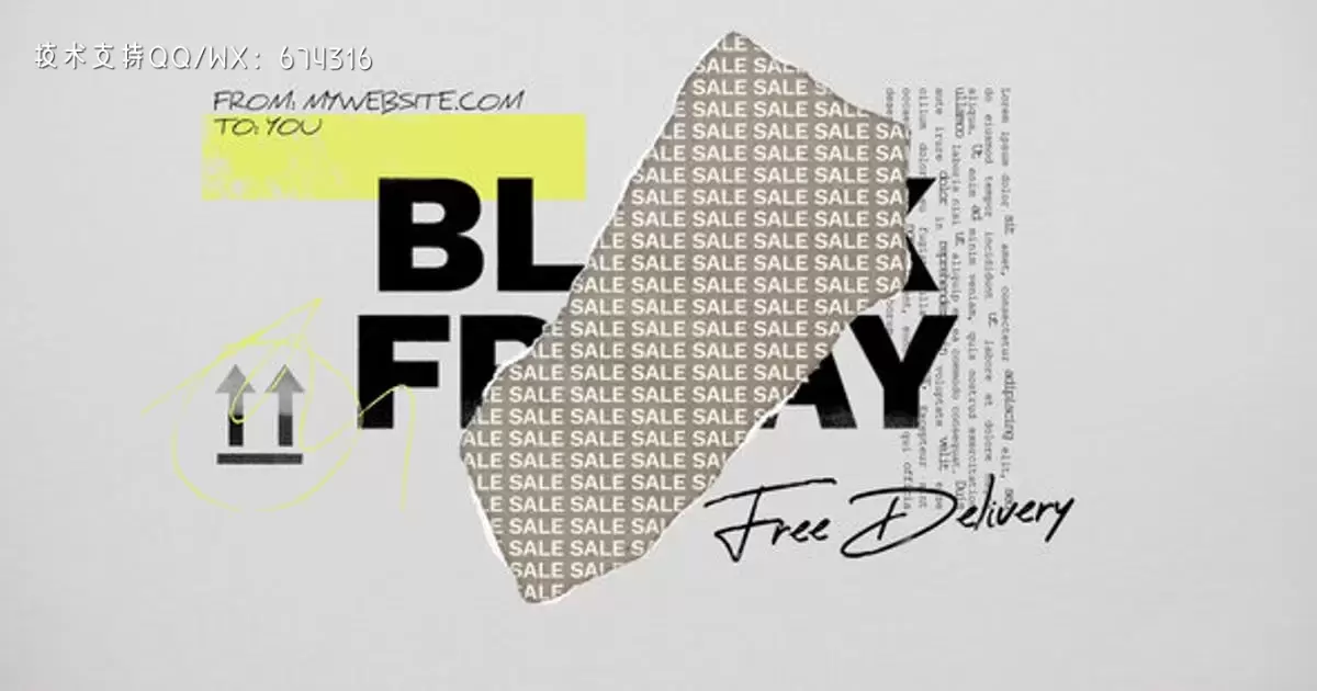 黑色星期五包装标题AE视频模版Black Friday Packaging Titles插图