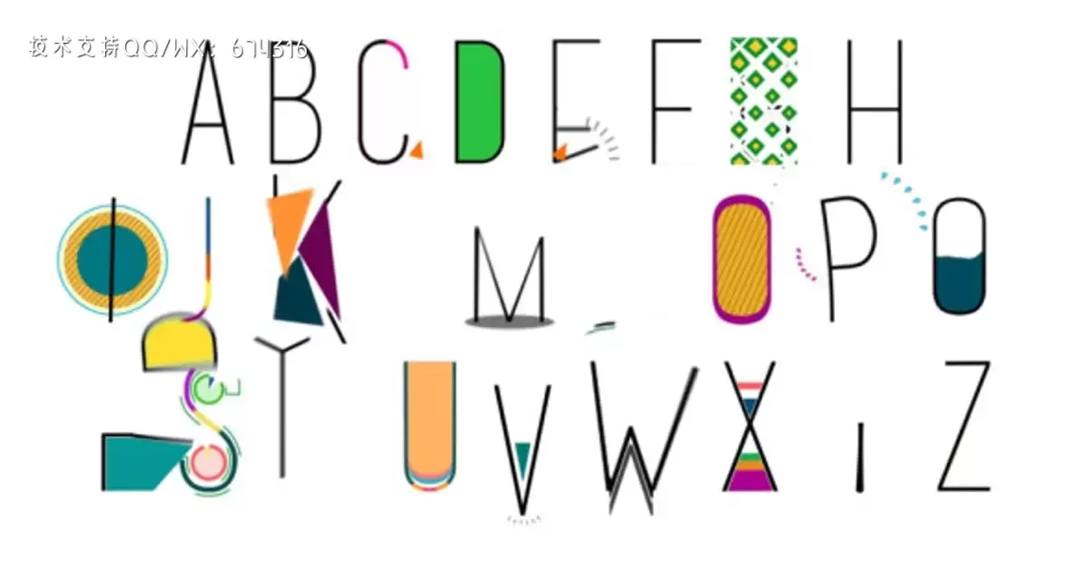 英文卡通字母表AE视频模版Alphabet插图