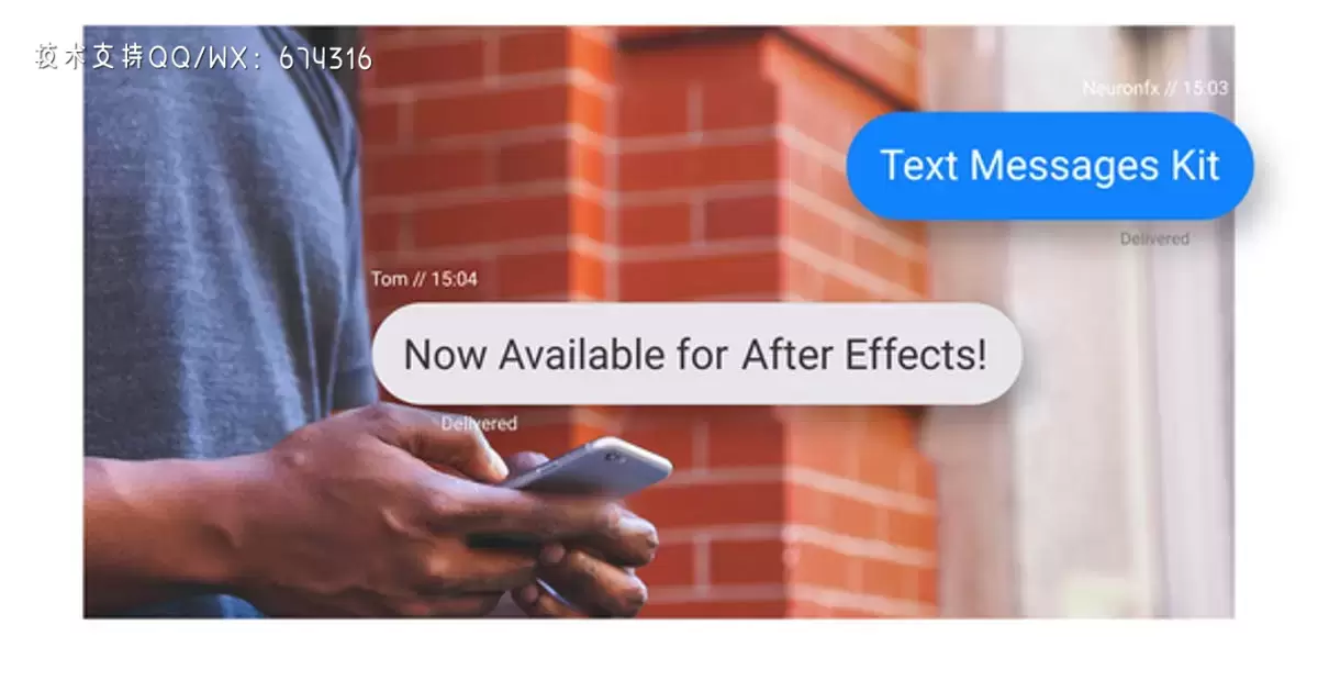 短信工具文字标题包AE视频模版Text Messages Toolkit