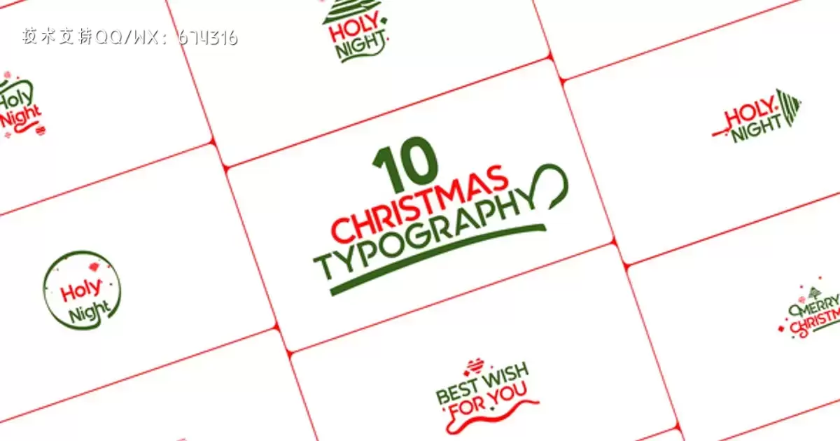 圣诞排版文字动画AE视频模版Christmas Typography插图