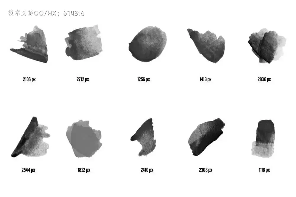 89个水彩艺术ps笔刷套装 (abr)插图9
