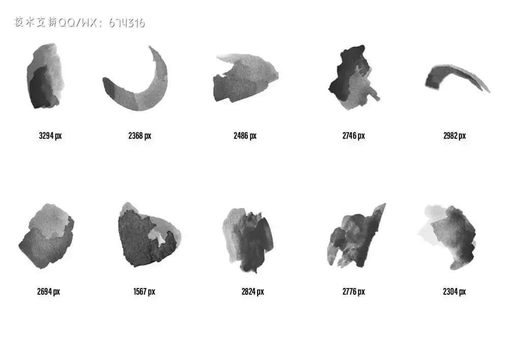 89个水彩艺术ps笔刷套装 (abr)插图11