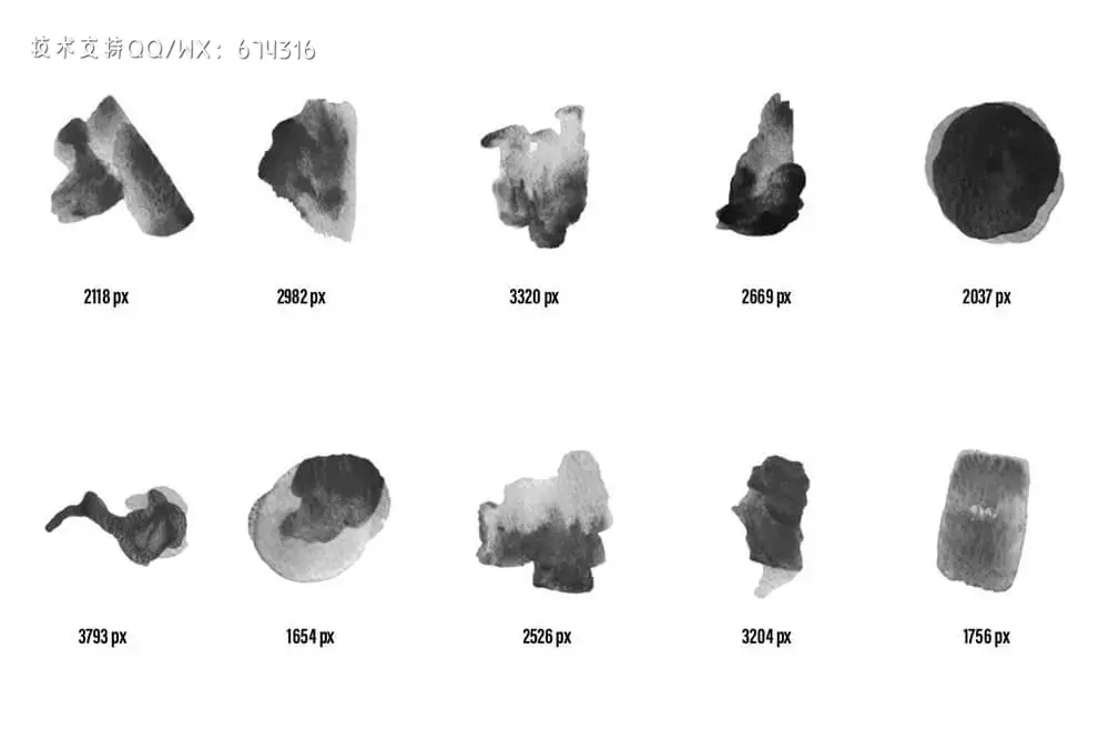 89个水彩艺术ps笔刷套装 (abr)插图12