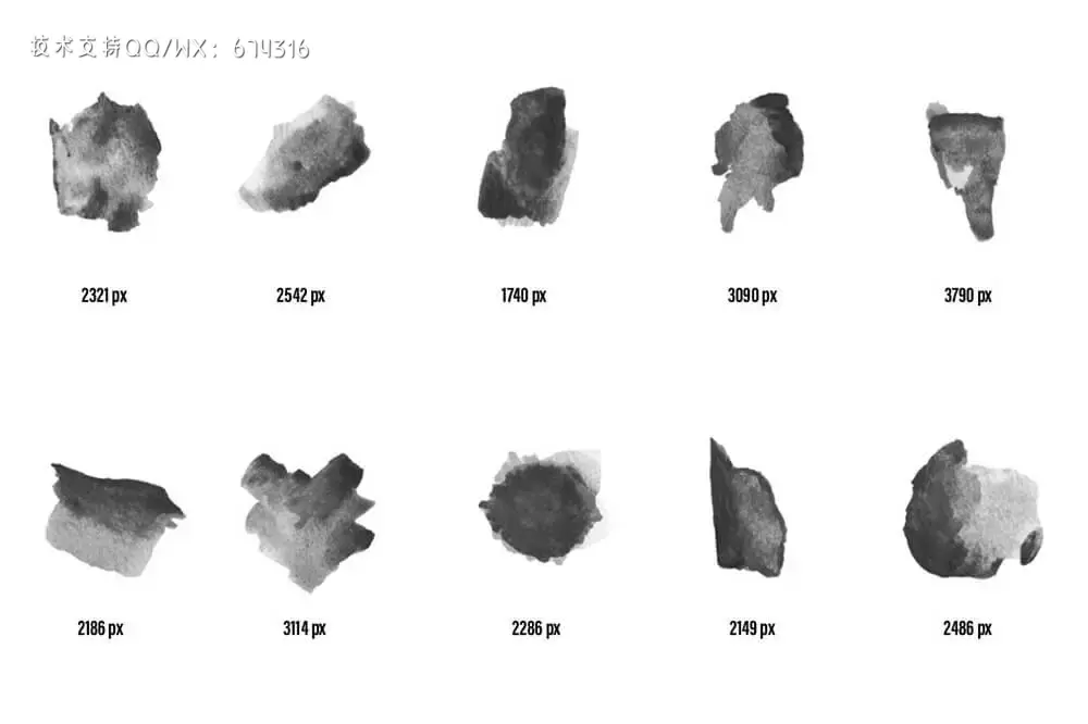 89个水彩艺术ps笔刷套装 (abr)插图10