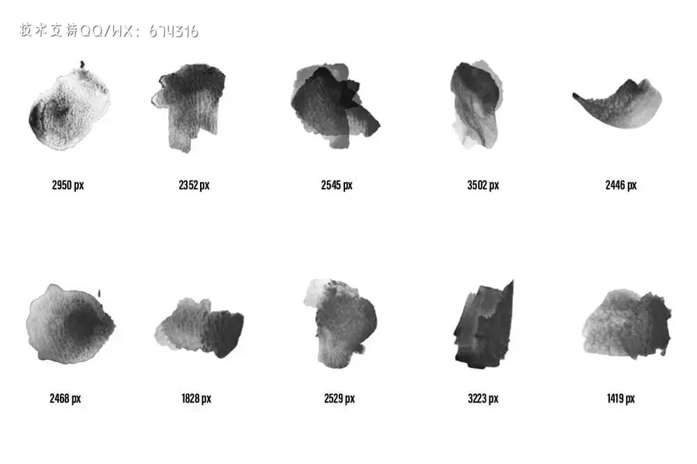 89个水彩艺术ps笔刷套装 (abr)插图8