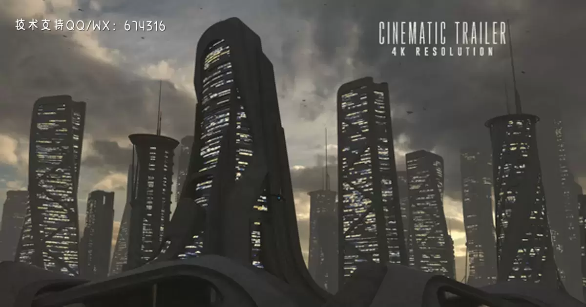 未来主义城市头衔字幕条AE视频模版Futuristic City Titles插图