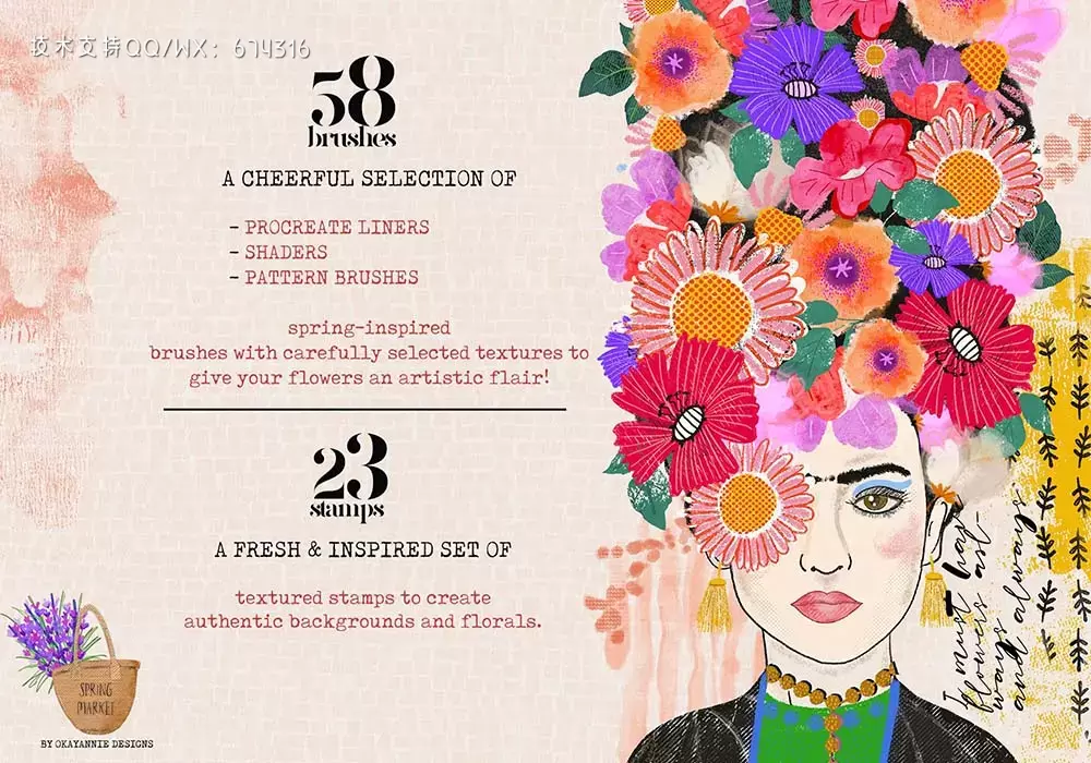 春季绘画纹理Procreate笔刷 (brushset)插图4