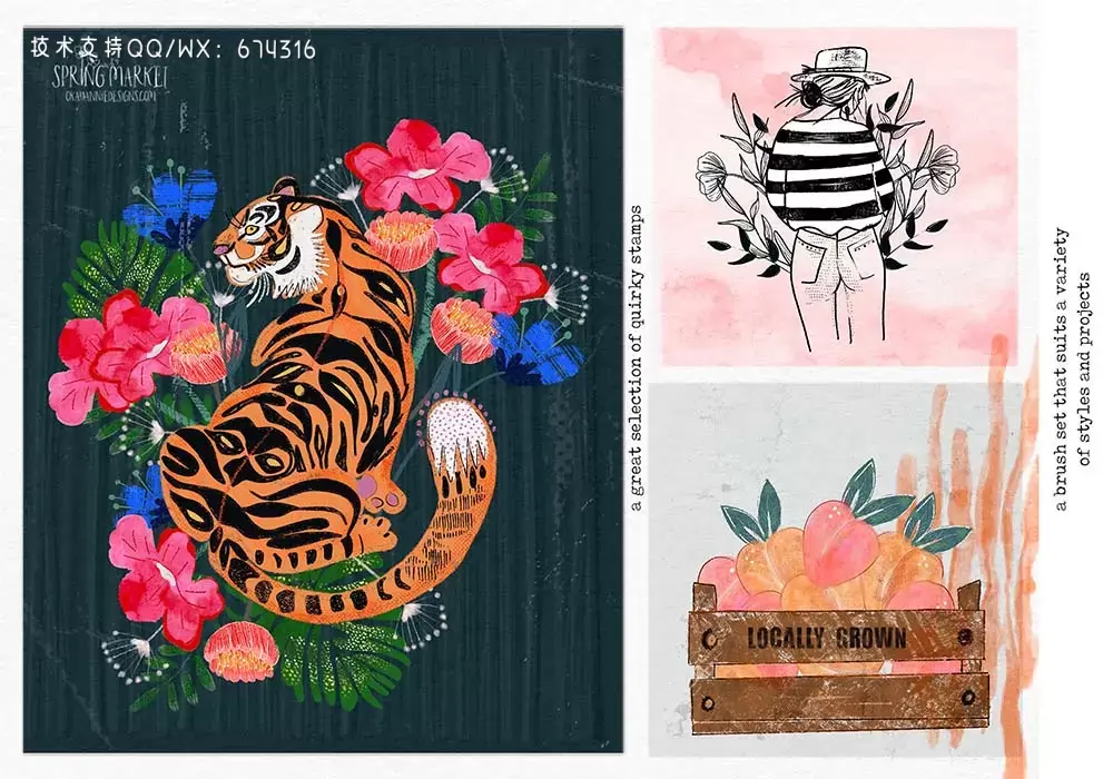 春季绘画纹理Procreate笔刷 (brushset)插图11