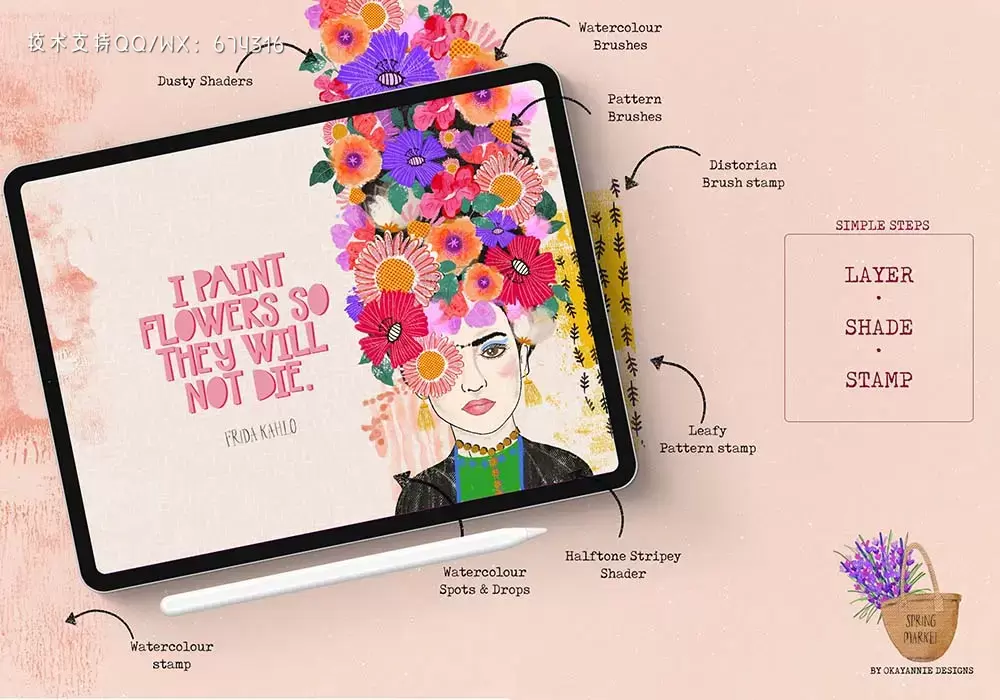 春季绘画纹理Procreate笔刷 (brushset)插图3