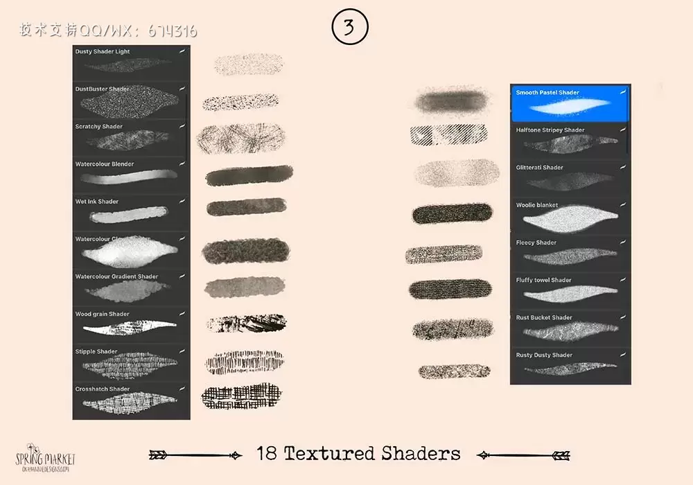 春季绘画纹理Procreate笔刷 (brushset)插图14