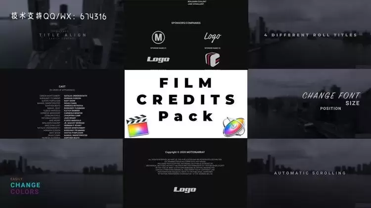 电影学分包标题干净而动态fcpx模板视频下载插图