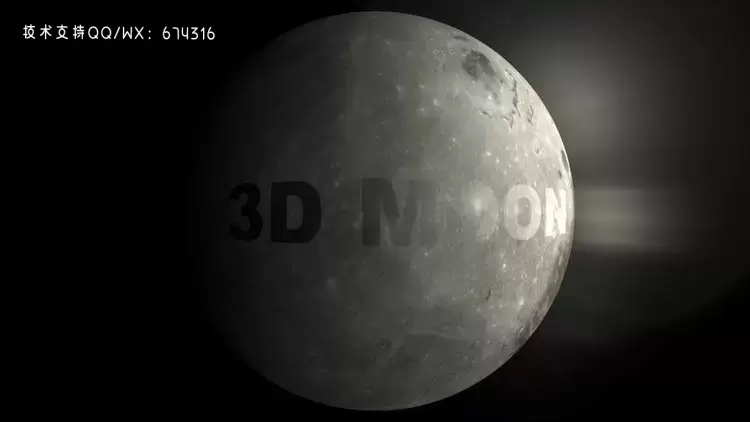 三维月球文字生成器fcpx模板视频下载插图