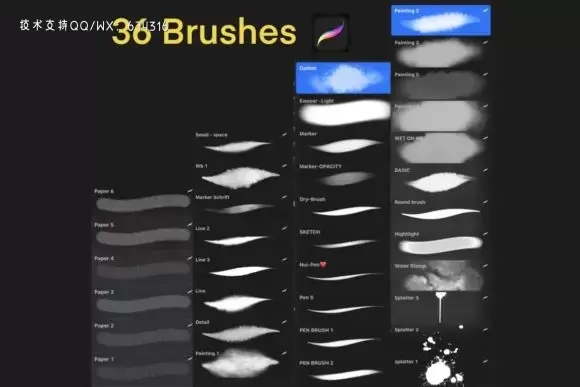 绘画艺术Procreate水彩笔刷下载插图1