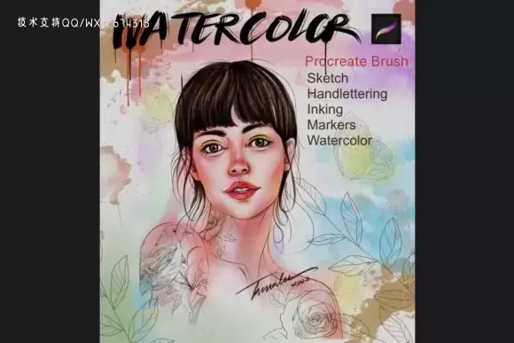 绘画艺术Procreate水彩笔刷下载插图