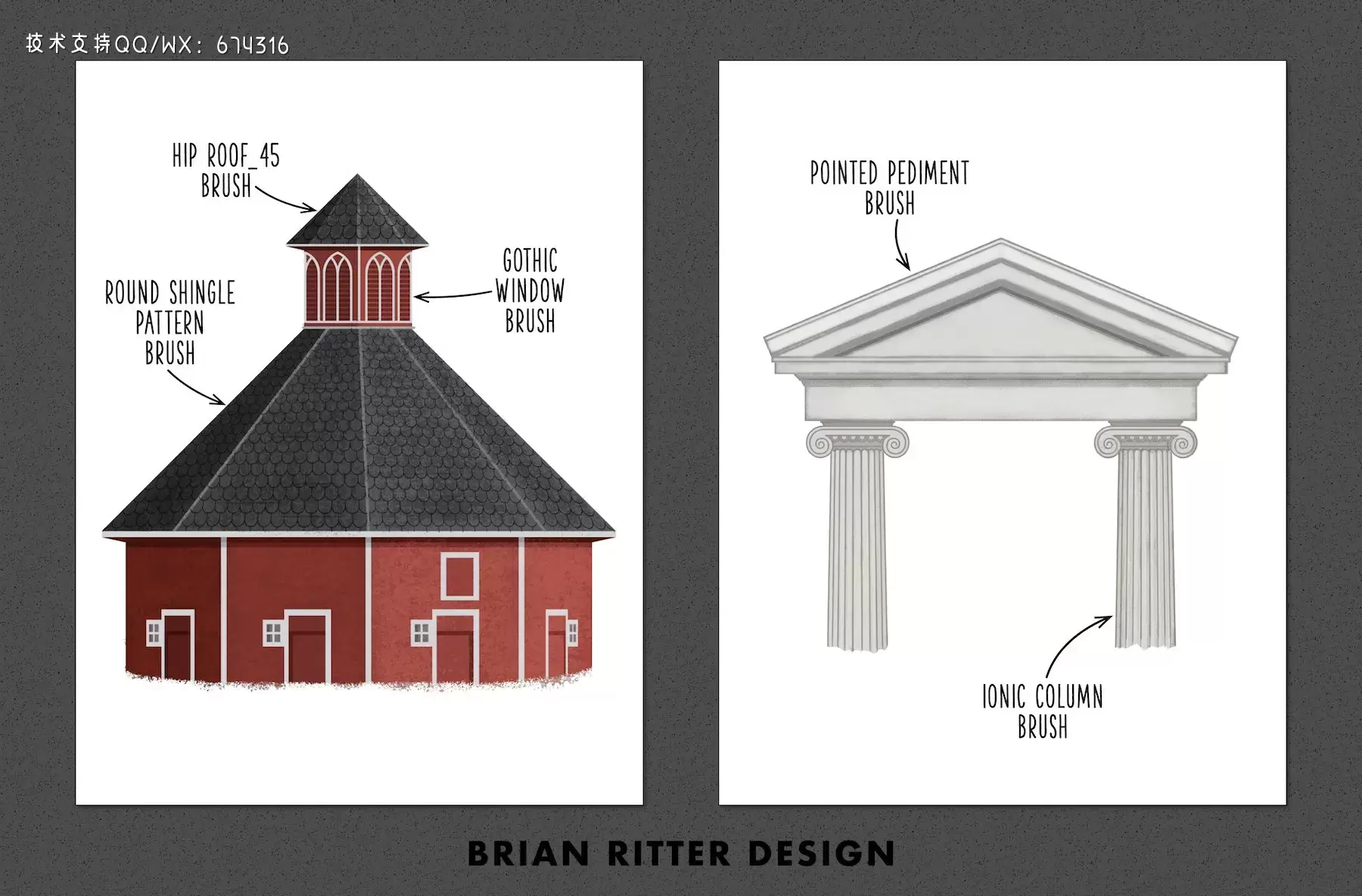 房屋建筑元素Procreate笔刷工具包插图4