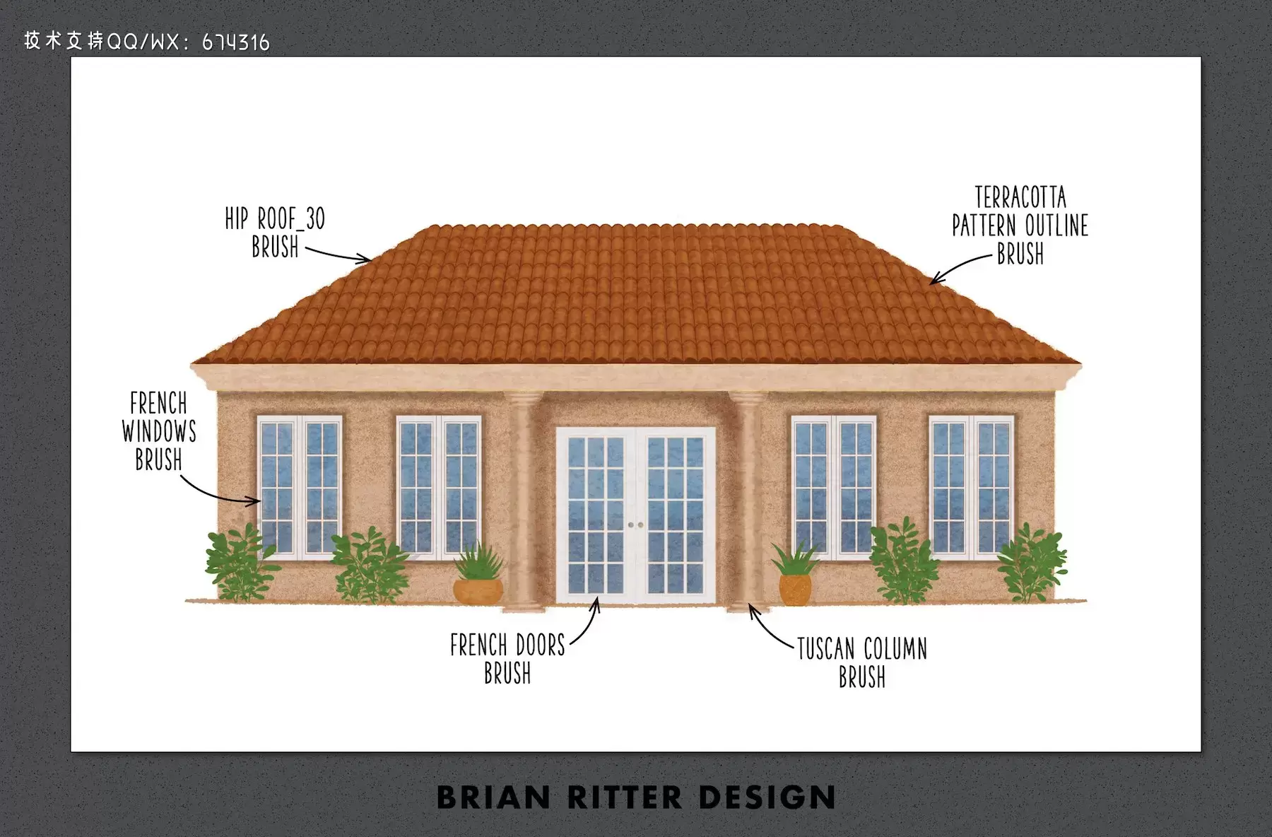 房屋建筑元素Procreate笔刷工具包插图2