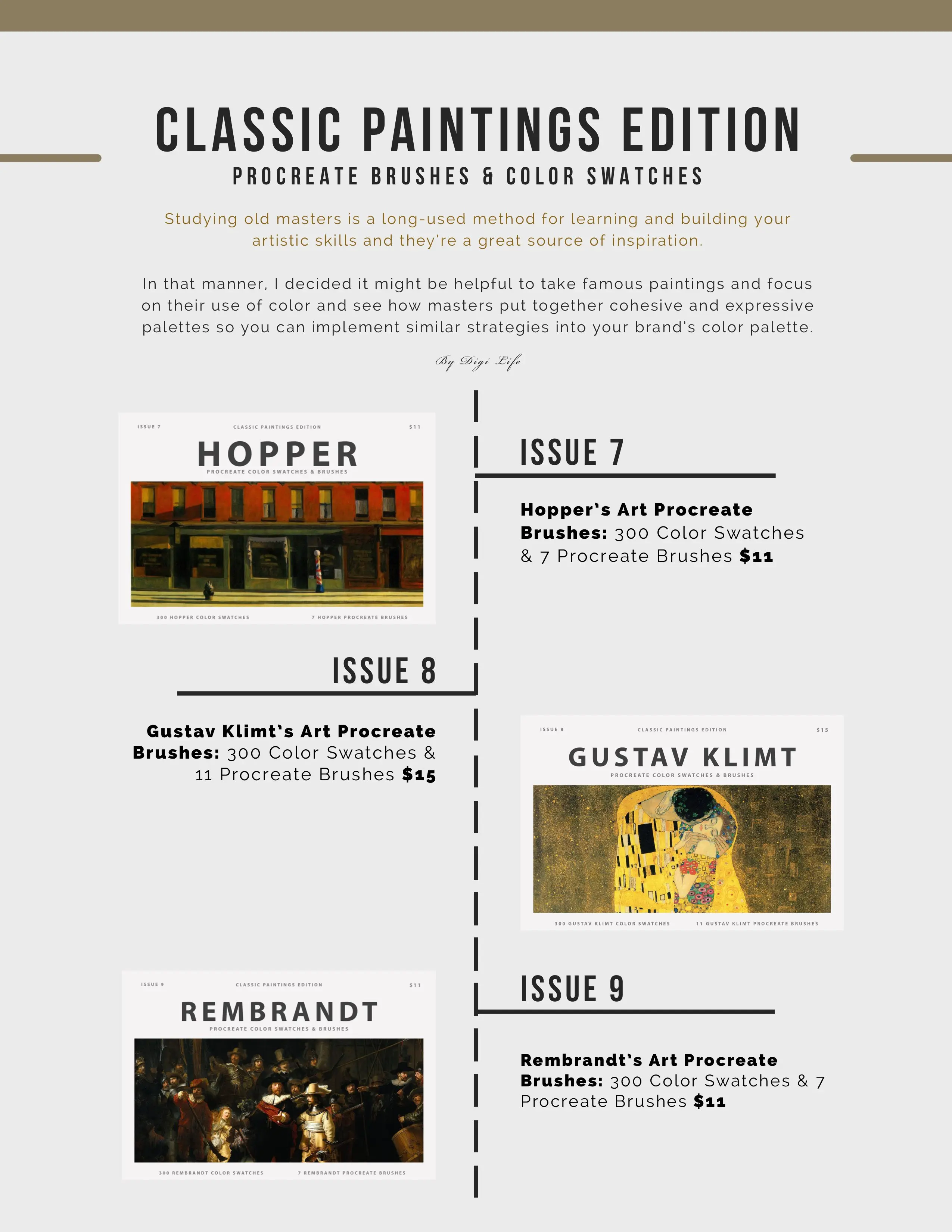 艺术创作绘画必备的Procreate笔刷素材插图1