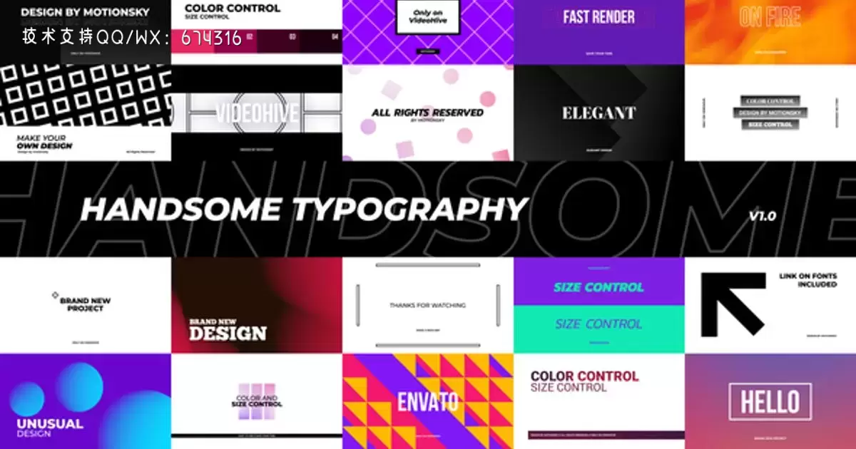 帅气的排版包AE视频模版Handsome Typography Pack插图