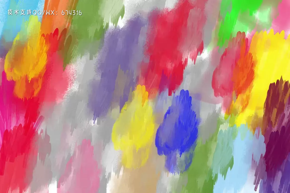 30个手绘水彩油漆质感笔刷集合插图2