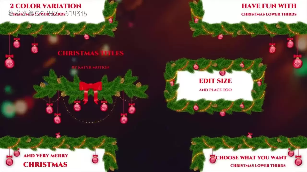 6个圣诞节标题文本动画PR模板视频下载插图