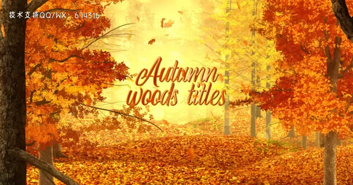 秋季伍兹冠军AE视频模版Autumn Woods Titles插图