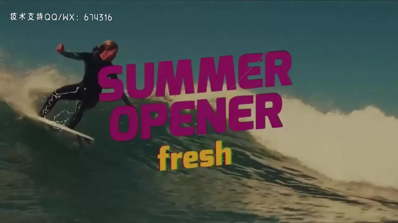 酷炫时尚夏季动画片头PR模板视频下载