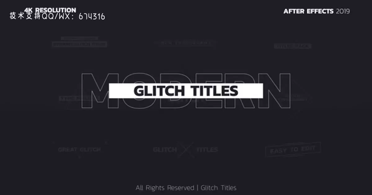 故障标题 | 后遗症AE视频模版Glitch Titles | After Effects插图