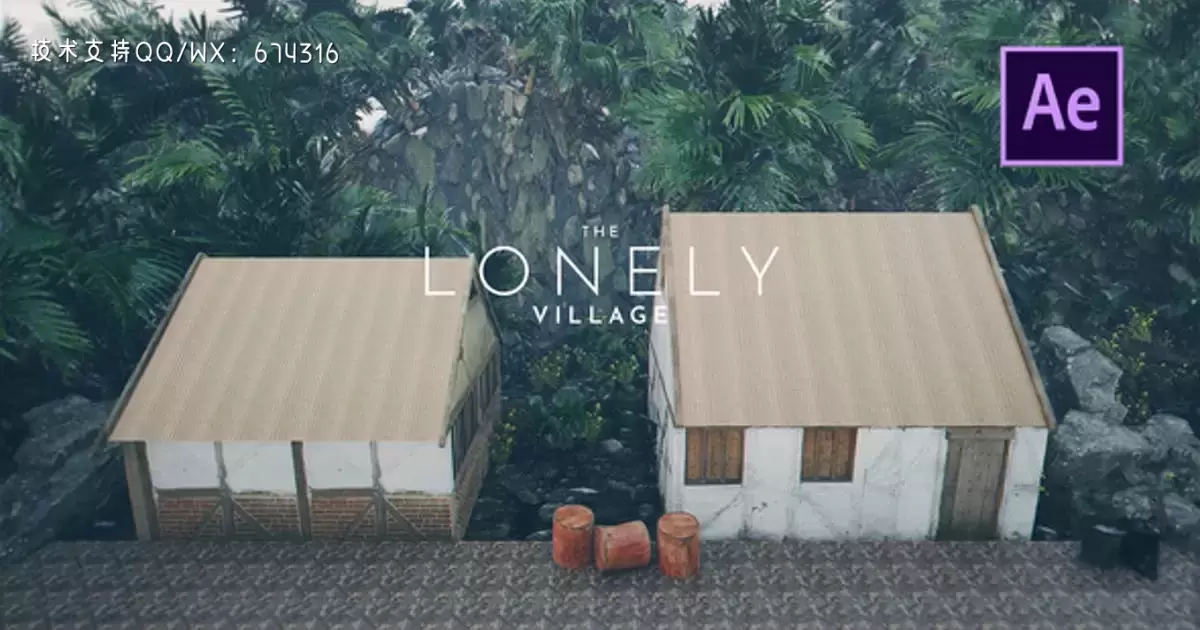 孤独的村庄简单文字AE视频模版The Lonely Village插图