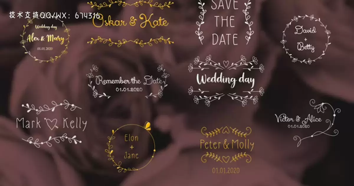 婚礼当天标题 | 效果后AE视频模版Wedding Day Titles | After Effects
