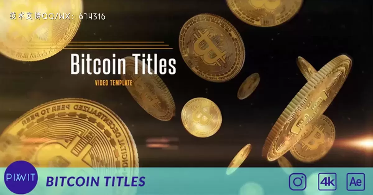 比特币金币标题AE视频模版Bitcoin Titles