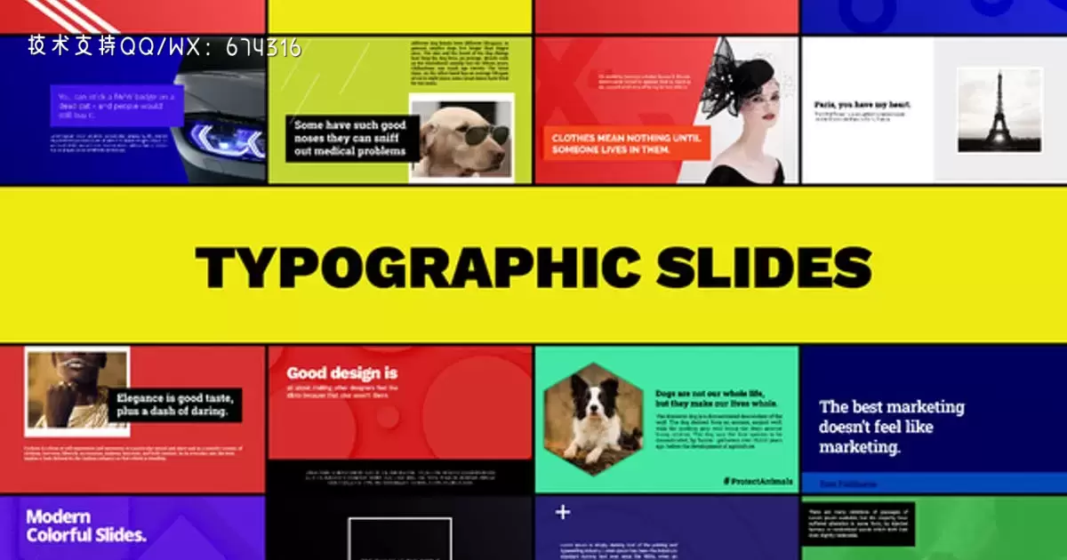 印刷幻灯片AE视频模版Typographic Slides插图