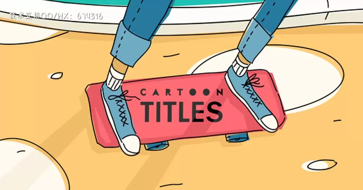 卡通标题滑板动画AE视频模版Cartoon Titles插图