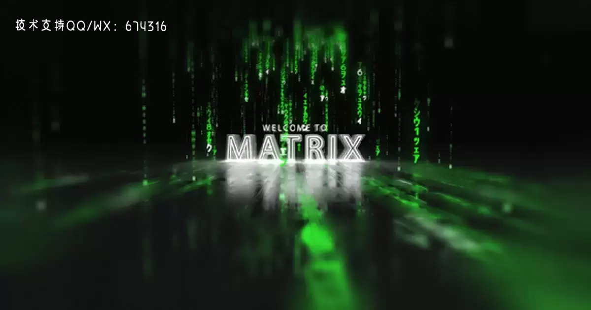 矩阵文字片头素材AE视频模版Matrix Opener插图
