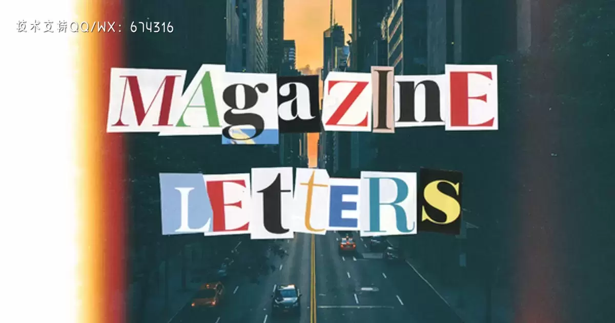 杂志剪切字母AE视频模版Magazine Cutout Letters