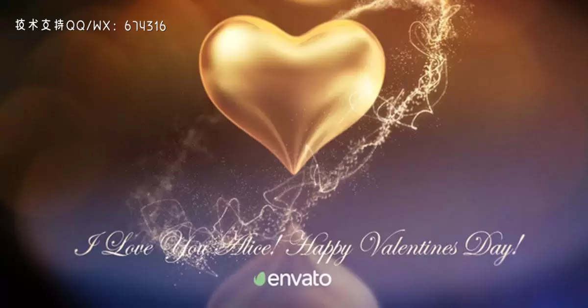 情人节问候AE视频模版Valentine's Day Greetings