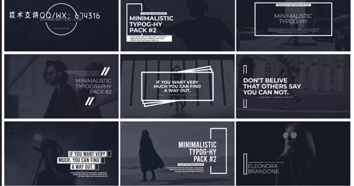 简单的文字排版素材2AE视频模版Minimal Typography Pack 2插图