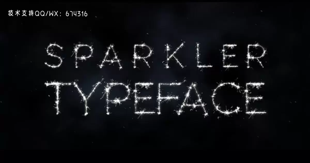 闪光字发光文字AE视频模版Sparkler Typeface | After Effects