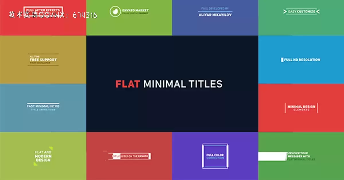 平面迷你动画标题2AE视频模版Flat Minimal Titles 2插图