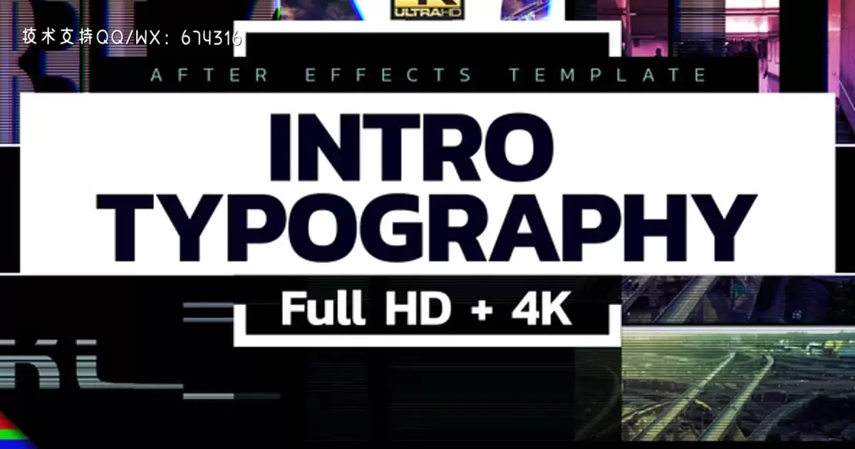 文字动态排版AE视频模版Intro Typography