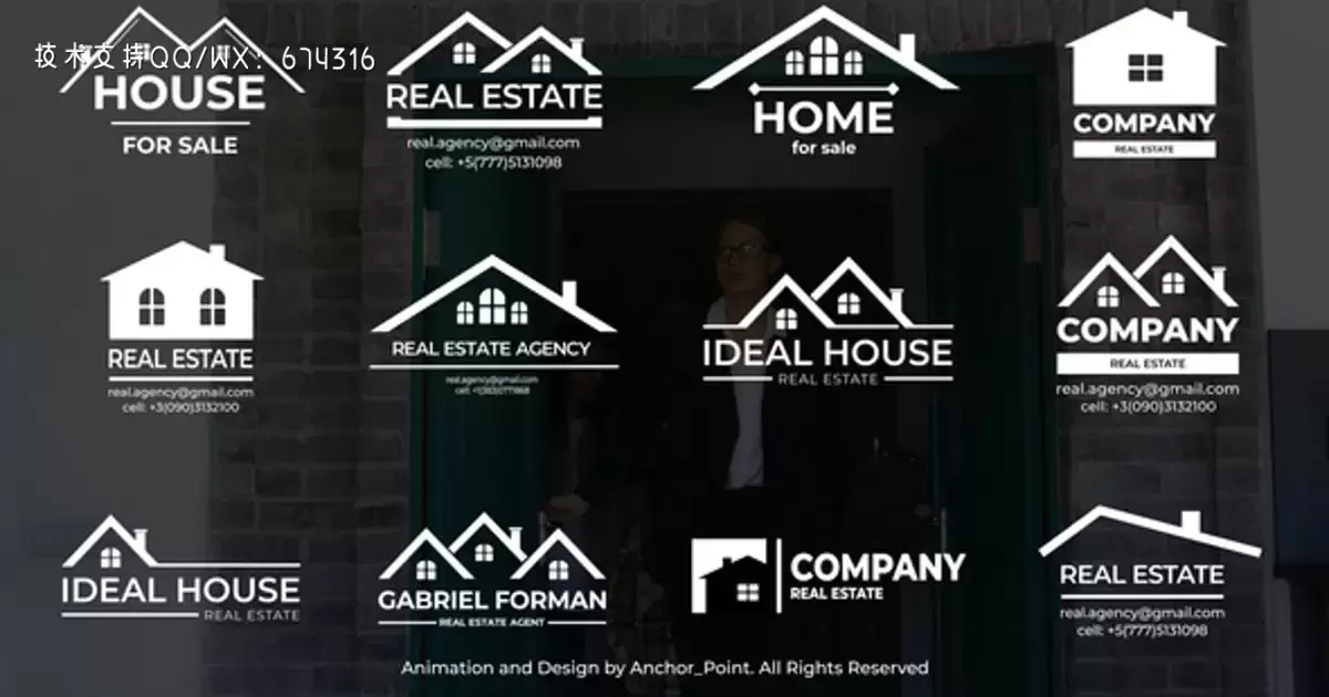 房地产所有权图标设计AE视频模版Real Estate Titles插图