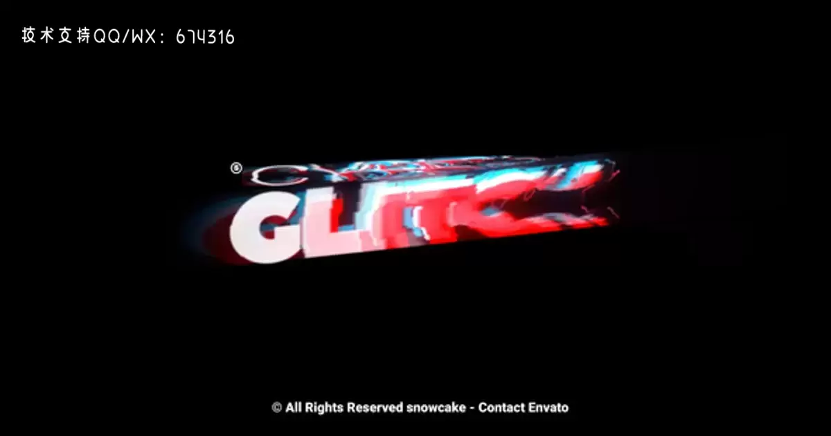 网络故障标题AE视频模版Cyber Glitch Titles