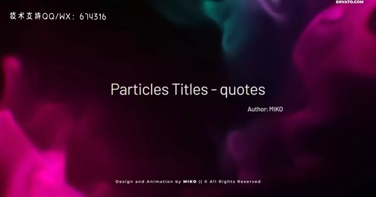 粒子标题-引号AE视频模版Particles Titles - Quotes