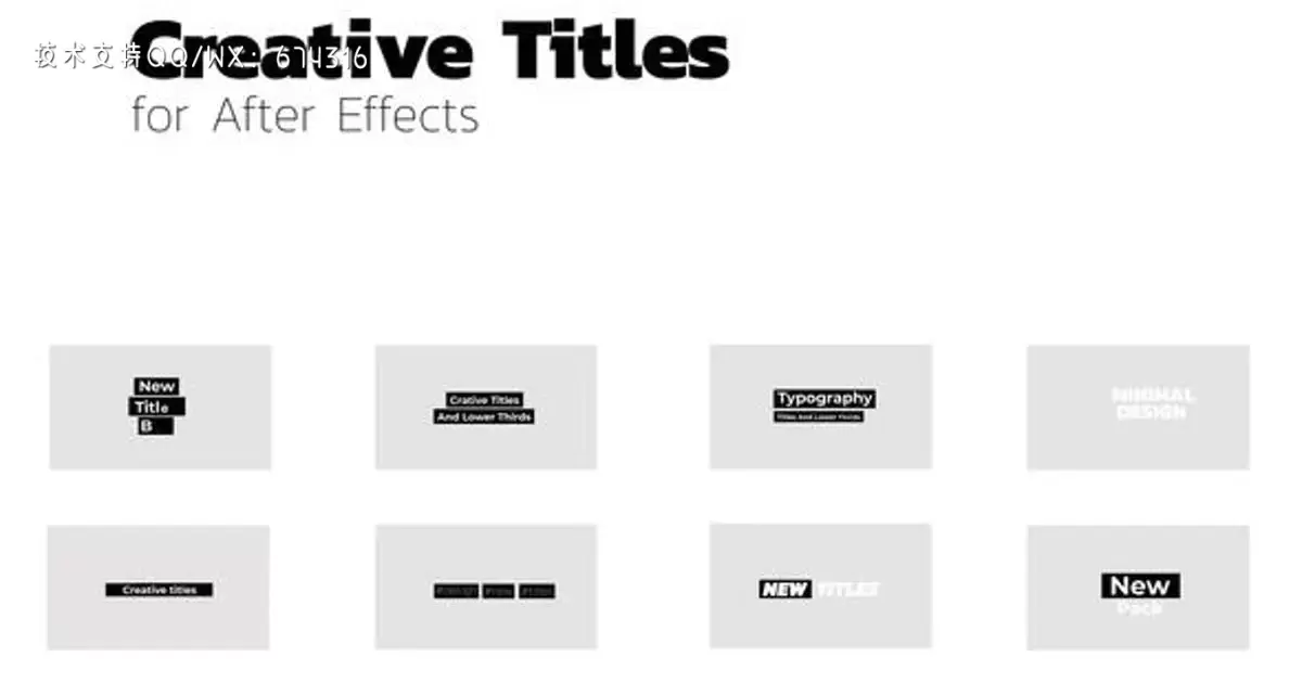 创意标题黑白文字特效AE视频模版Creative Titles | After Effects插图