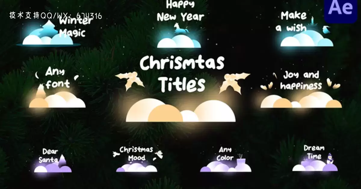 圣诞节后的标题AE视频模版Christmas Titles for After Effects插图