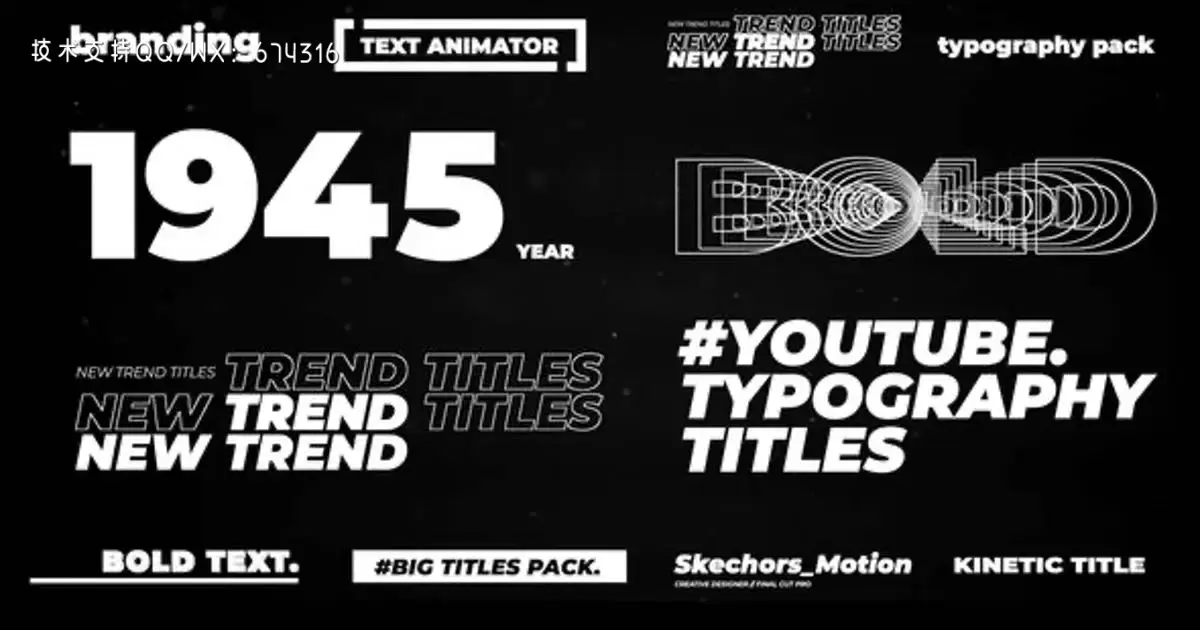 现代排版标题特效文字AE视频模版Modern Typography Titles | After Effects插图