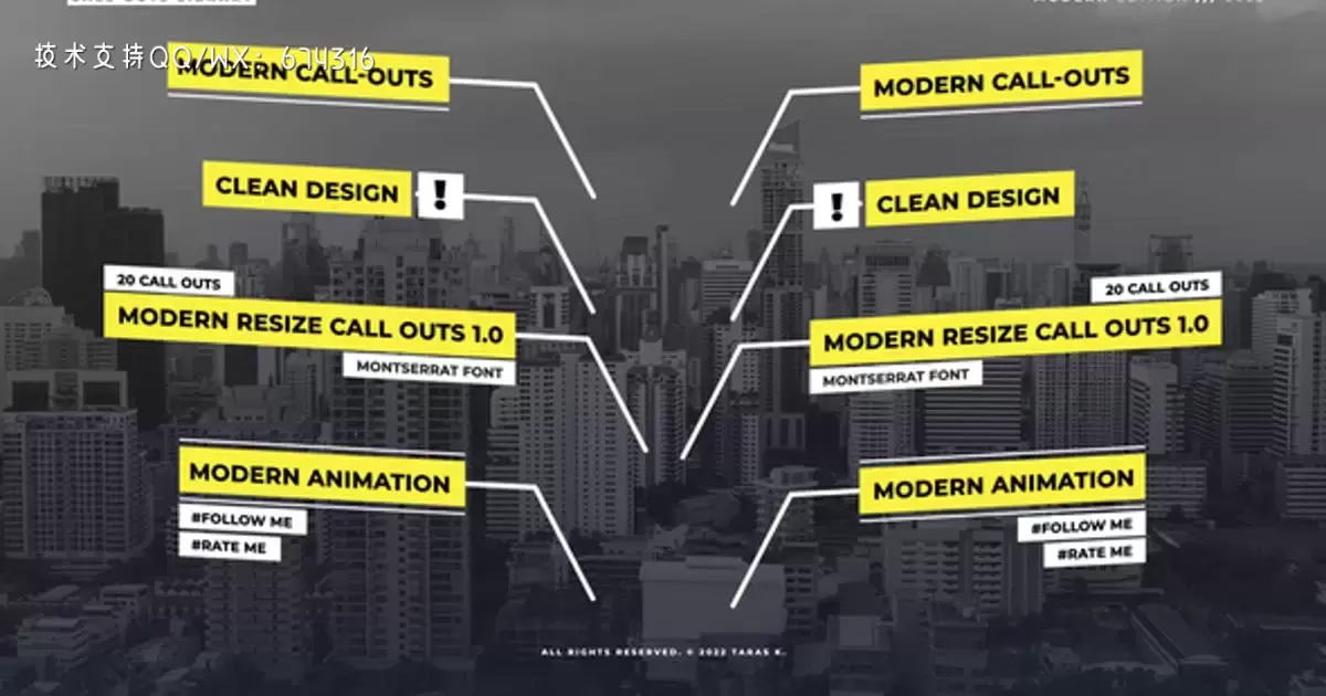 现代呼唤标注线条文字AE视频模版Modern Call Outs 1.0 | After Effects插图
