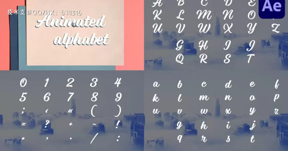 动画字母表特效AE视频模版Animated Alphabet | After Effects
