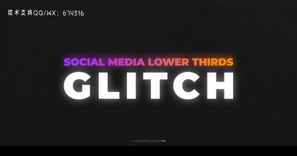 社交媒体的小故障文字动画AE视频模版Social Media Lower Thirds: Glitch插图